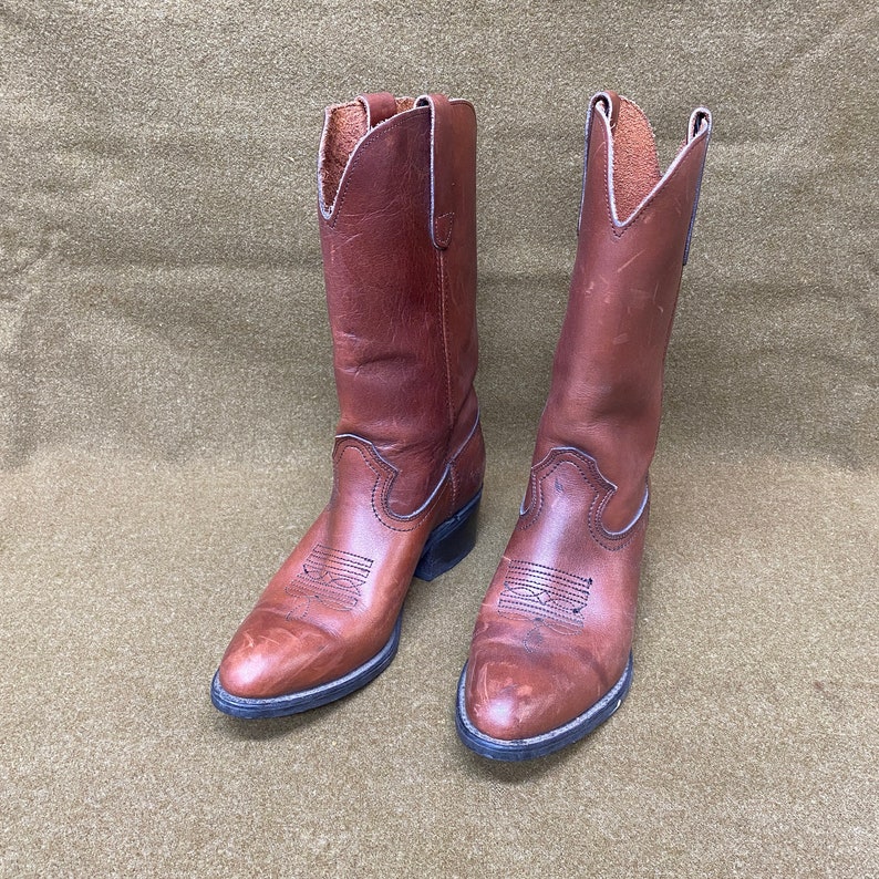 Men's 80's Sears Cowboy Western Ranch Leather Boots Made