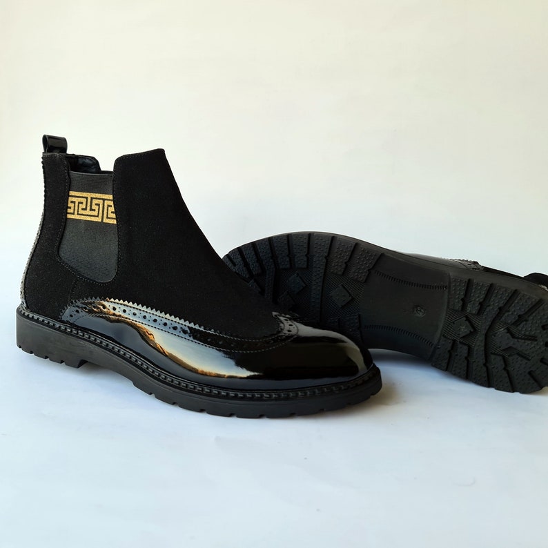 Men's Premium Suede Leather Chelsea Boots for Handmade Greek