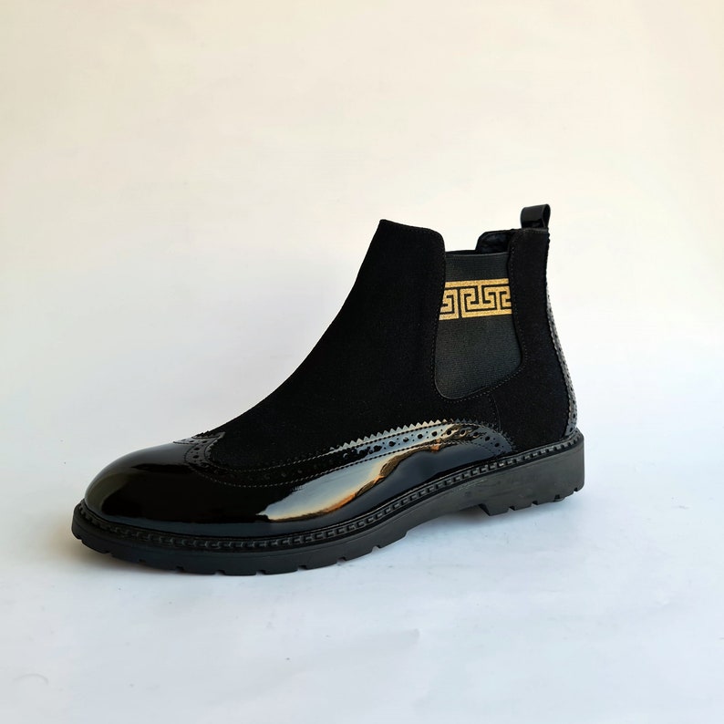 Men's Premium Suede Leather Chelsea Boots for Handmade Greek