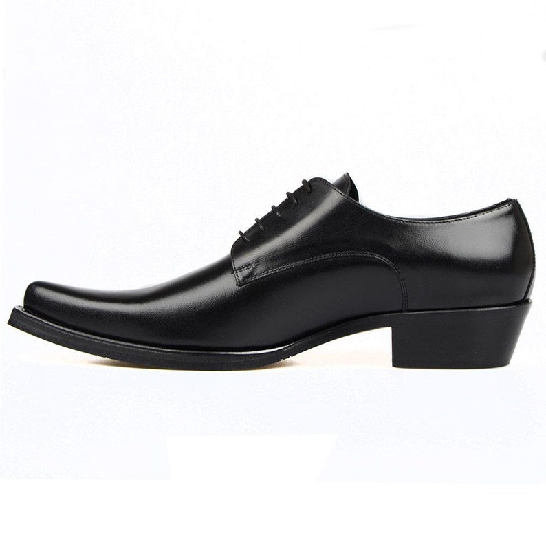 Men's Footcourt Black Texas Shoes for Genuine Leather Lace up