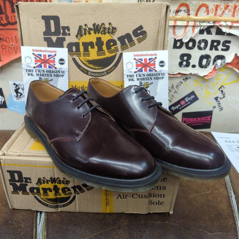 Men's Dr Martens 1461 Burgundy Hi Shine Made in England