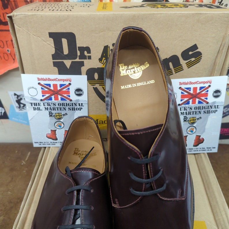 Men's Dr Martens 1461 Burgundy Hi Shine Made in England