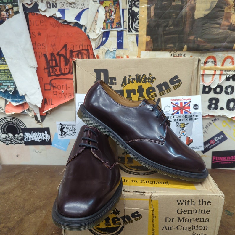 Men's Dr Martens 1461 Burgundy Hi Shine Made in England