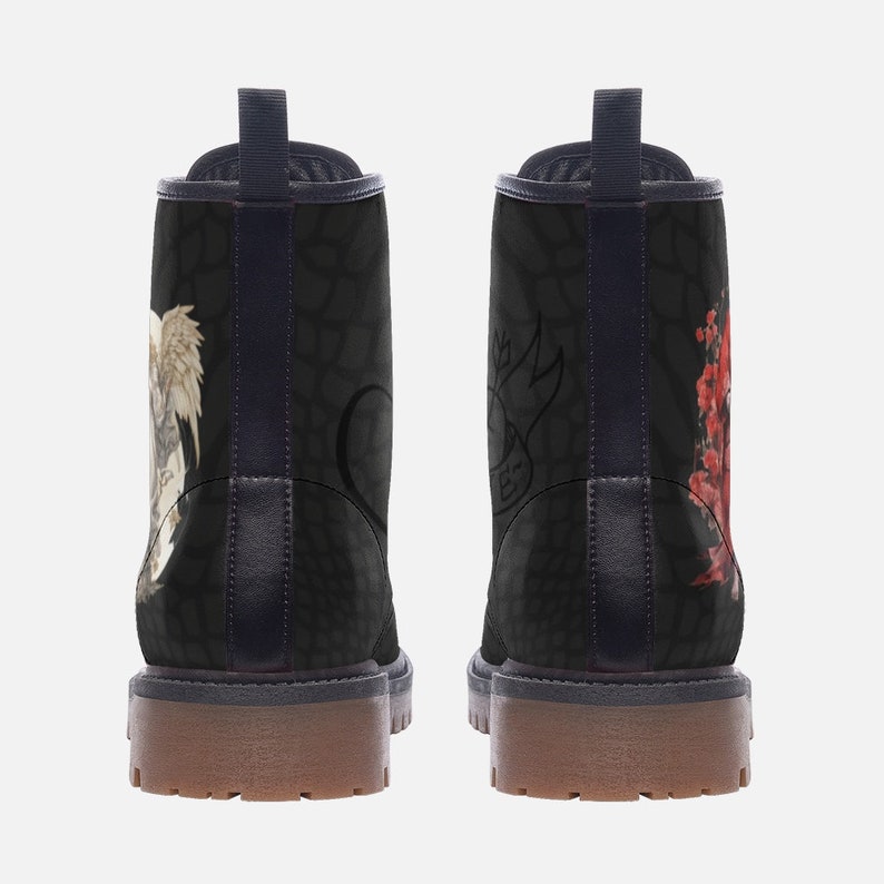 Men's Angel and Demon Boots Custom Boots Combat Boots Vegan