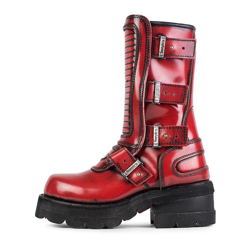 Women's Platform Boots in Red Deadstock