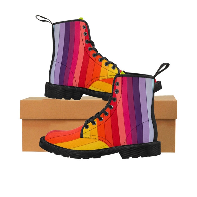 Men's Pastel Rainbow Canvas Boots