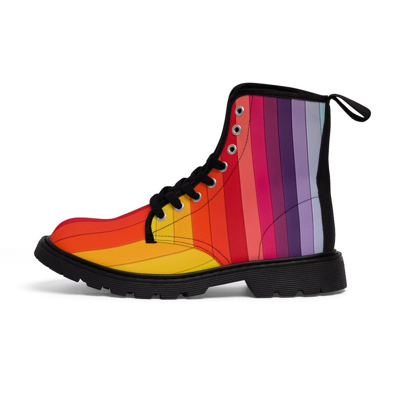 Men's Pastel Rainbow Canvas Boots