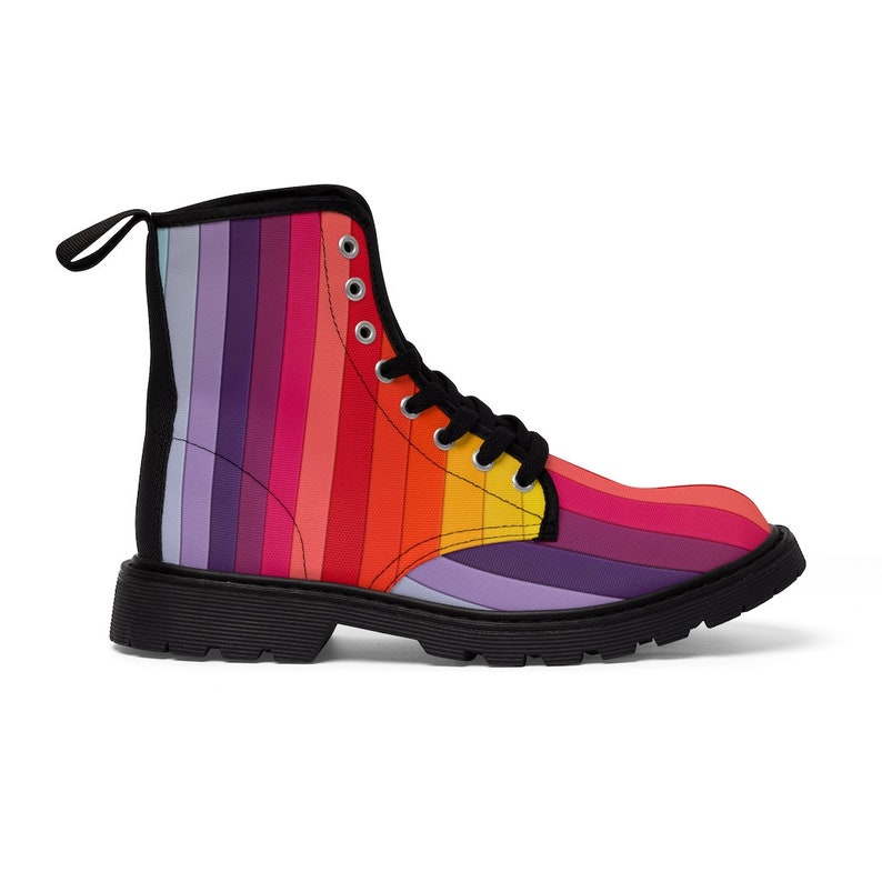 Men's Pastel Rainbow Canvas Boots