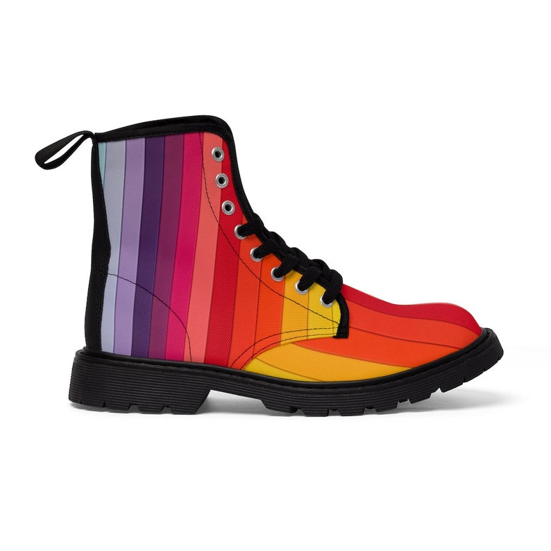 Men's Pastel Rainbow Canvas Boots