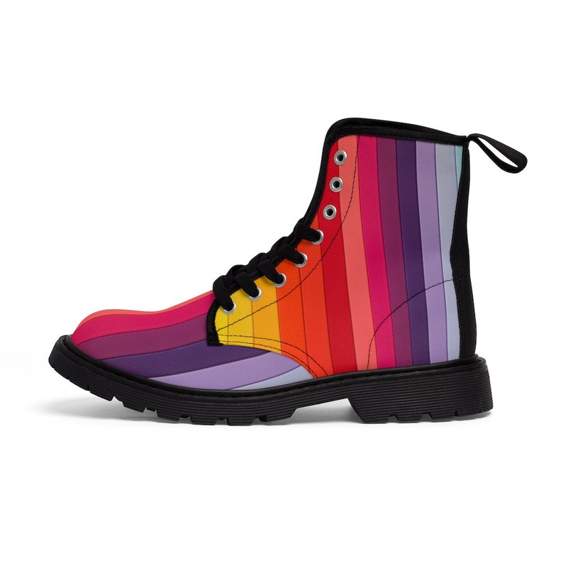 Men's Pastel Rainbow Canvas Boots