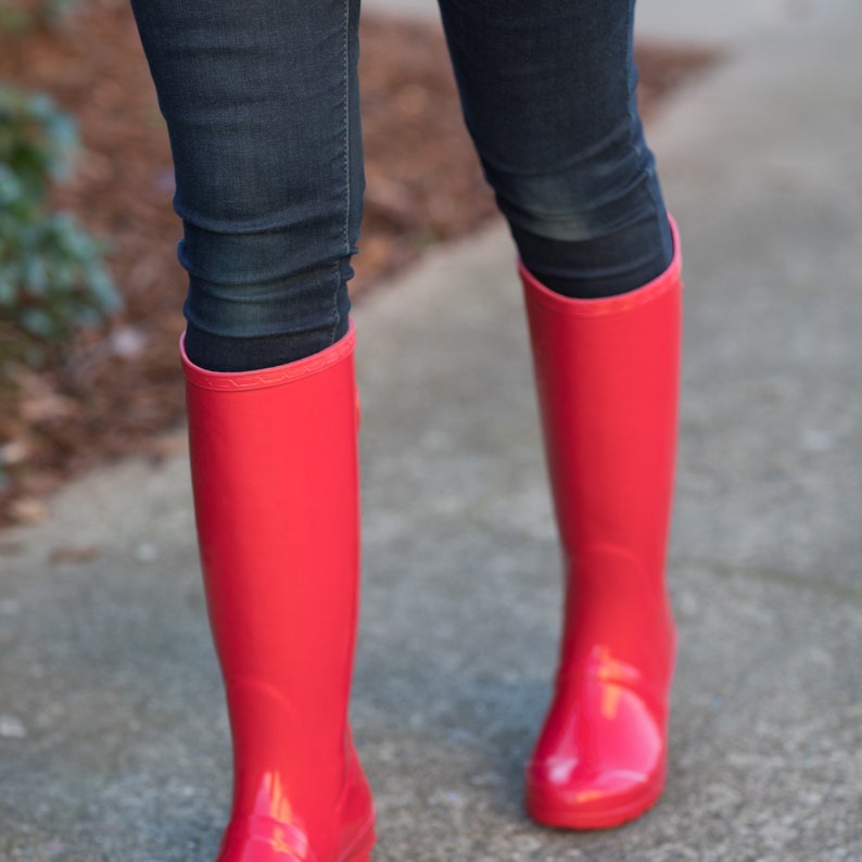 Women's Tall Red Rainboots