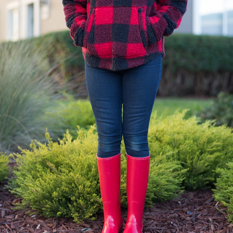 Women's Tall Red Rainboots