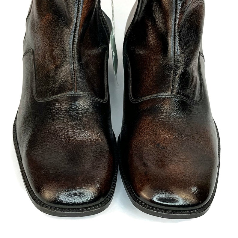 Men's Vintage 1970s Ankle Boots in Brown With Side Zipper 70s