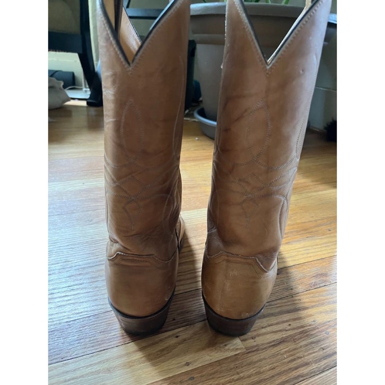 Men's Vintage Justin Light Tan Cowboy Boots Round Toe 11.5 2443