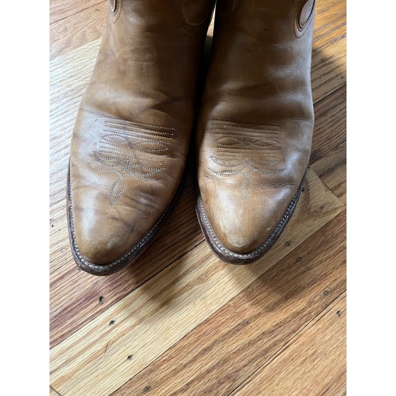 Men's Vintage Justin Light Tan Cowboy Boots Round Toe 11.5 2443