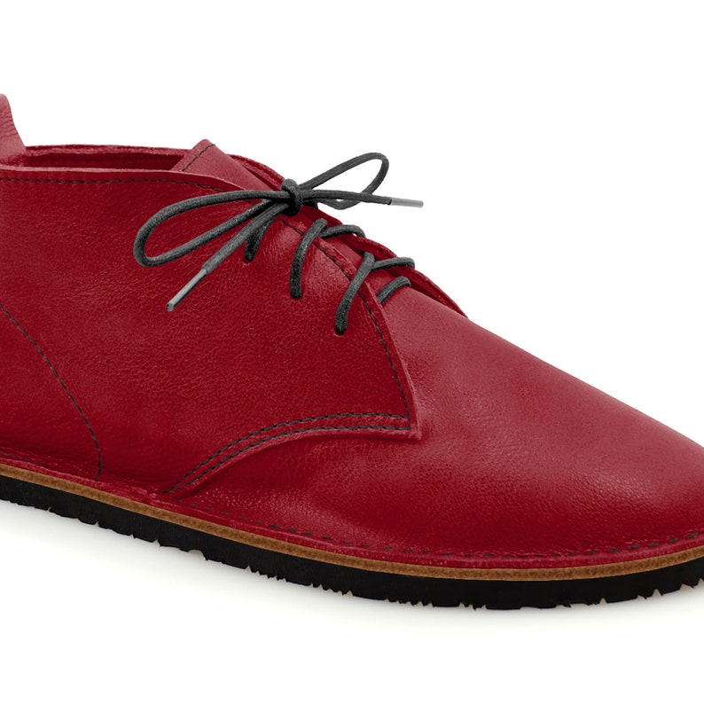 Women's Red Chukka Boots Red Leather Boots Red Ankle Boots