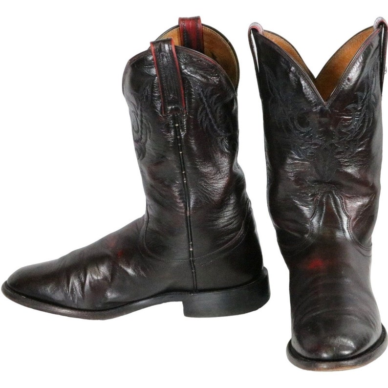 Men's Nocona Cowboy Boots 8 D Deep Oxblood Leather Red Country