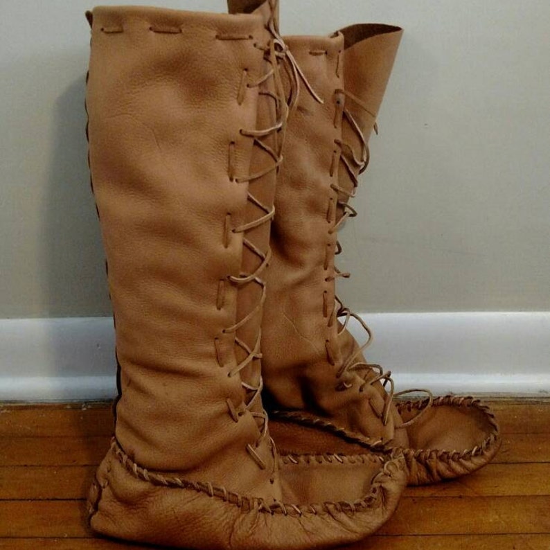 Women's Leather Moccasin Boots