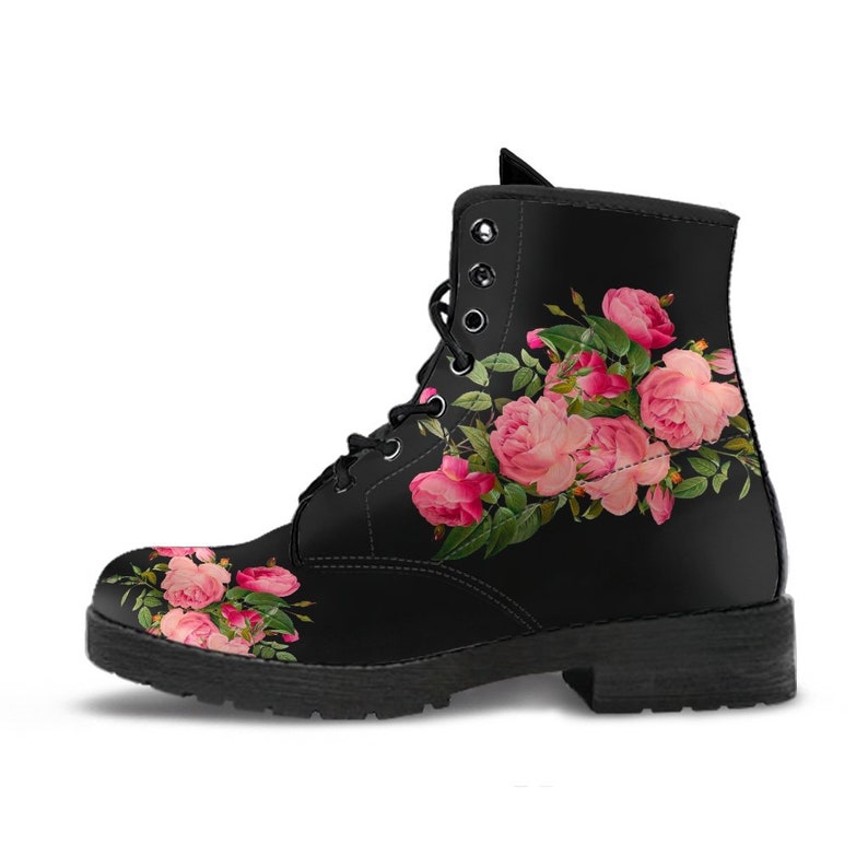 Women's Combat Boots Vintage Roses black Black