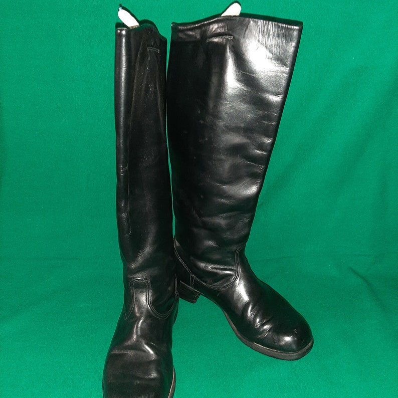 Men's Soviet Leather Chrome Boots for Officers USSR Military High