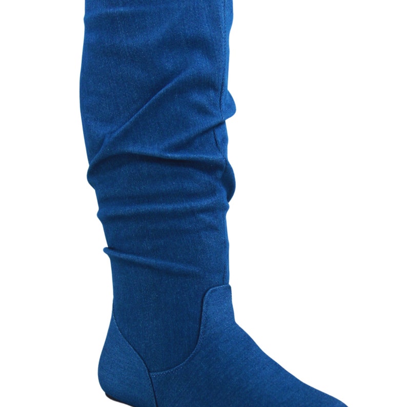 Women's Pull up Casual Wide Calf Mid-calf Knee High Flat