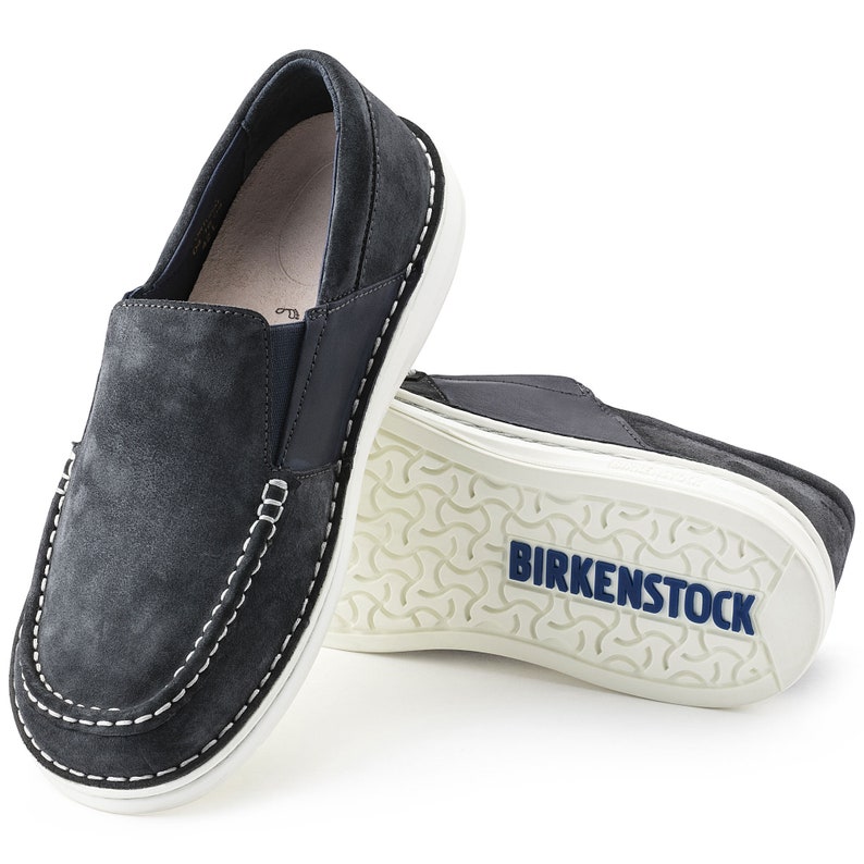 Men's Brand New Birkenstock Duma Suede Leather Shoes Navy