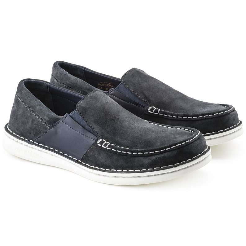 Men's Brand New Birkenstock Duma Suede Leather Shoes Navy