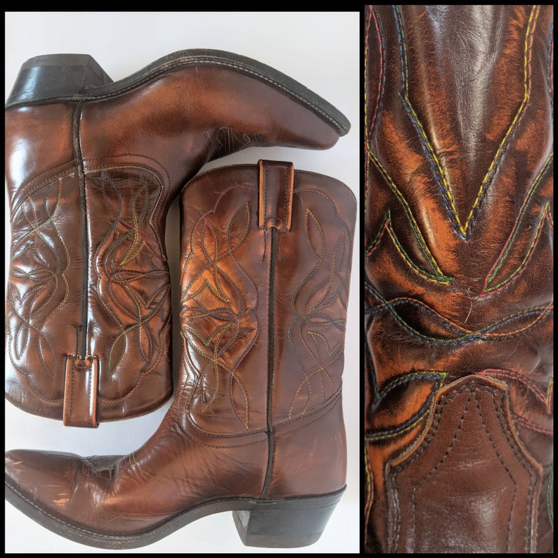 Men's Rainbow Stitch Cowboy Boots