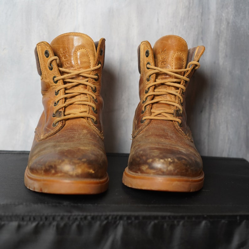 Men's Brown Genuine Leather Panama Jack Boots Size 44 / Vintage