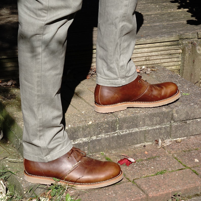 Men's Handmade Full Grain Leather Chukka Desert Lace up Boots Eco