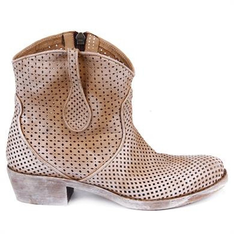 Women's Genuine Leather Western Summer Boots Casual Boots