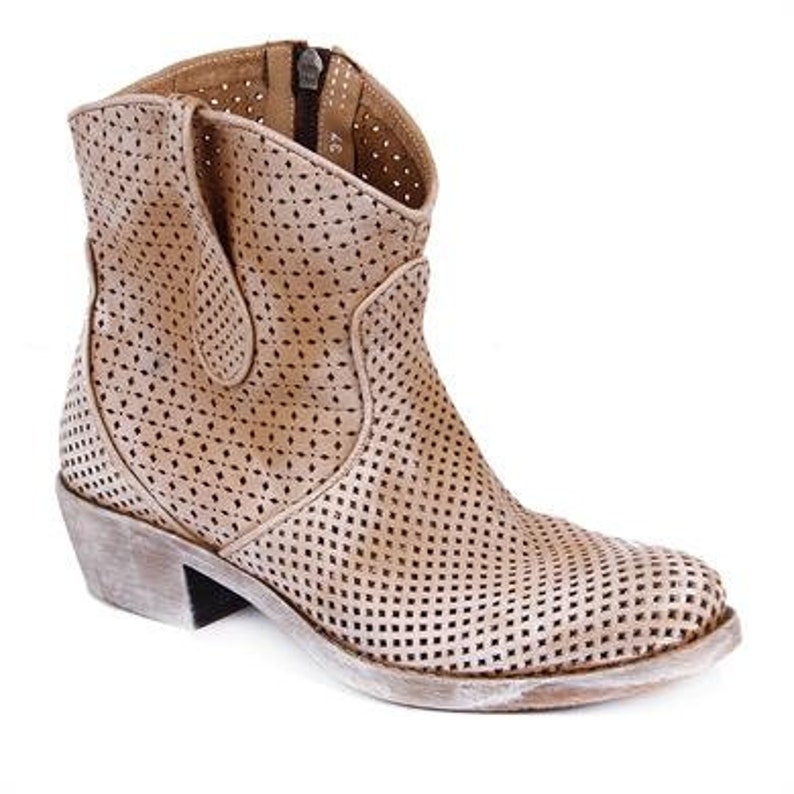 Women's Genuine Leather Western Summer Boots Casual Boots