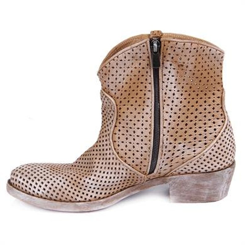 Women's Genuine Leather Western Summer Boots Casual Boots