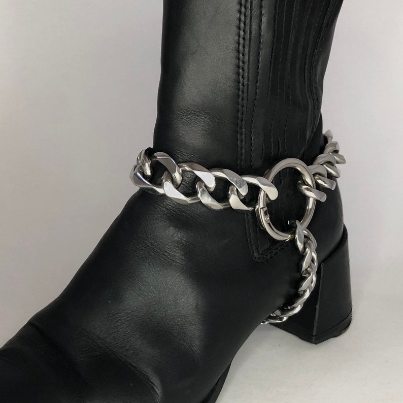 Men's Handmade Stainless Steel Chain Boot Harnesses Punk Gothic