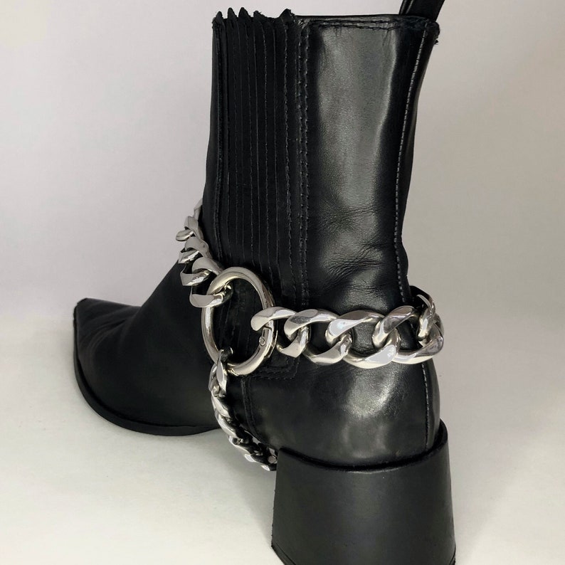 Men's Handmade Stainless Steel Chain Boot Harnesses Punk Gothic