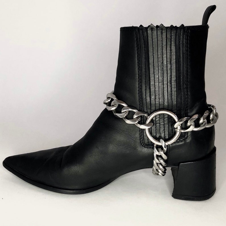 Men's Handmade Stainless Steel Chain Boot Harnesses Punk Gothic