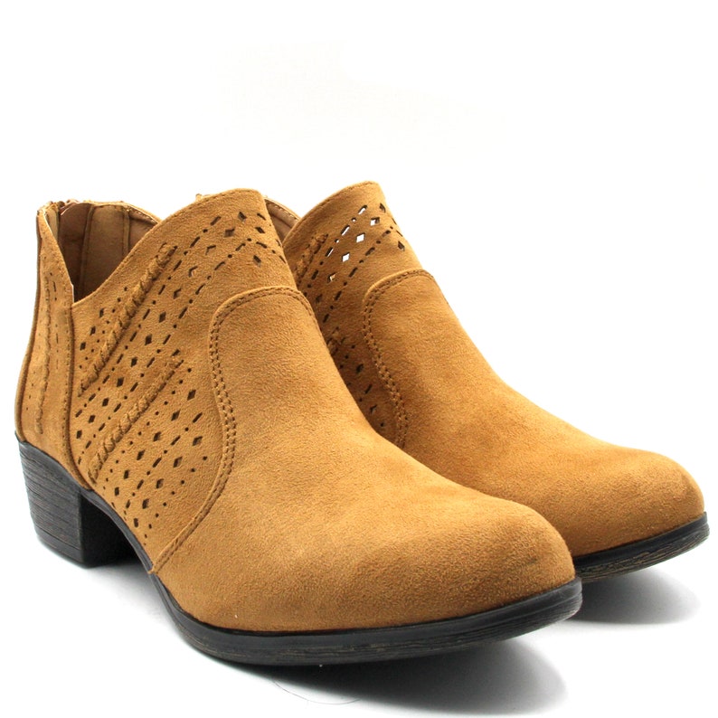 Women's Western Cowboy Stylish Hollow Ankle Booties V Sharp