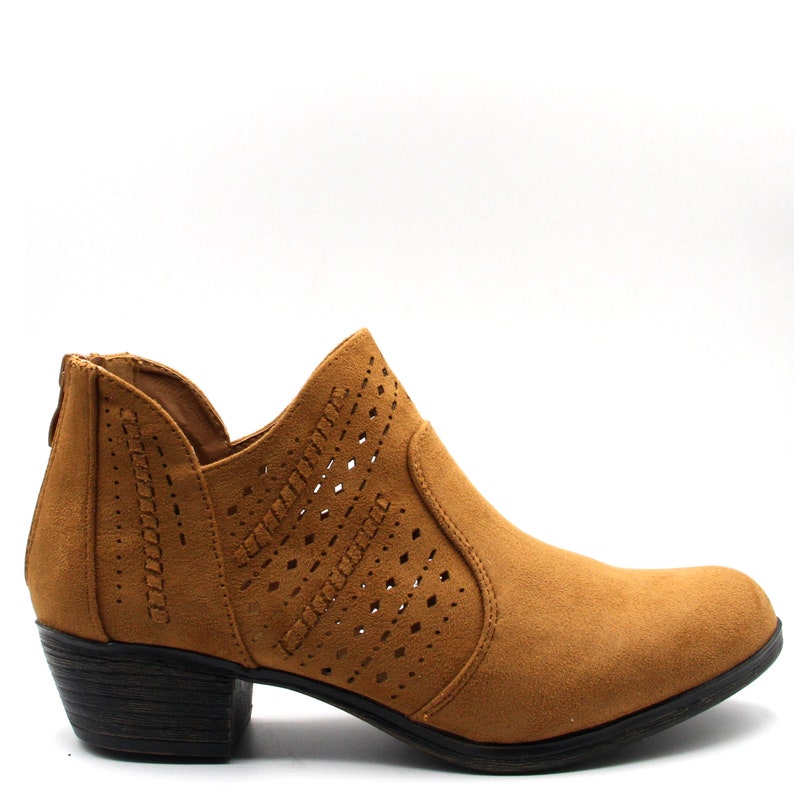 Women's Western Cowboy Stylish Hollow Ankle Booties V Sharp