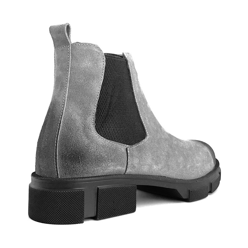 Men's Gray Chelsea Boots Suede Leather Boots Classic