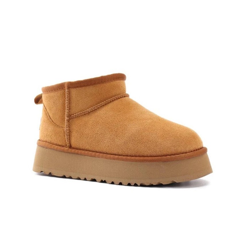 Women's Winter Ankle Boots Inspired Adults Vegan Camel Snow Booots