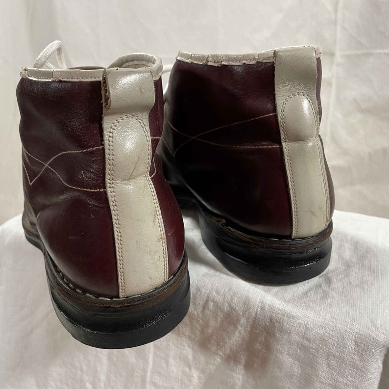 Women's Size 38 1960s Vintage Ski Boots Beautiful Burgundy Colour