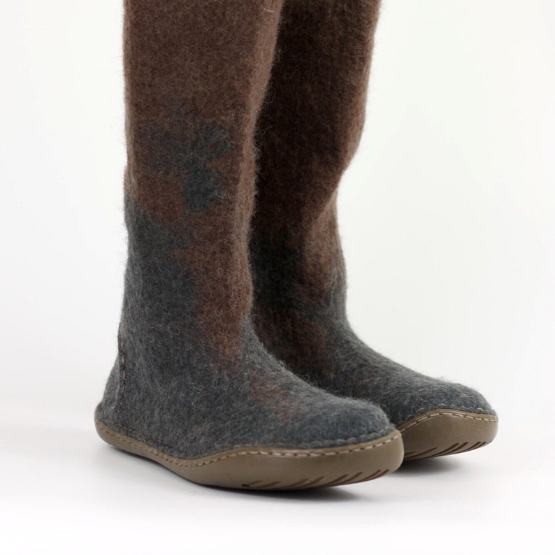 Women's Fairy Winter High Boots Water Repellent Handmade Felted Wool