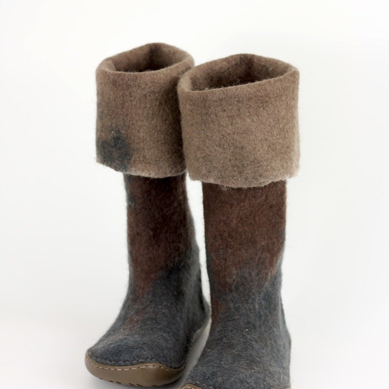 Women's Fairy Winter High Boots Water Repellent Handmade Felted Wool