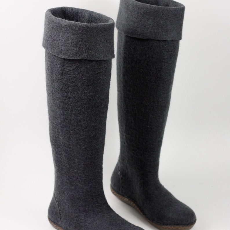 Women's Fairy Winter High Boots Water Repellent Handmade Felted Wool