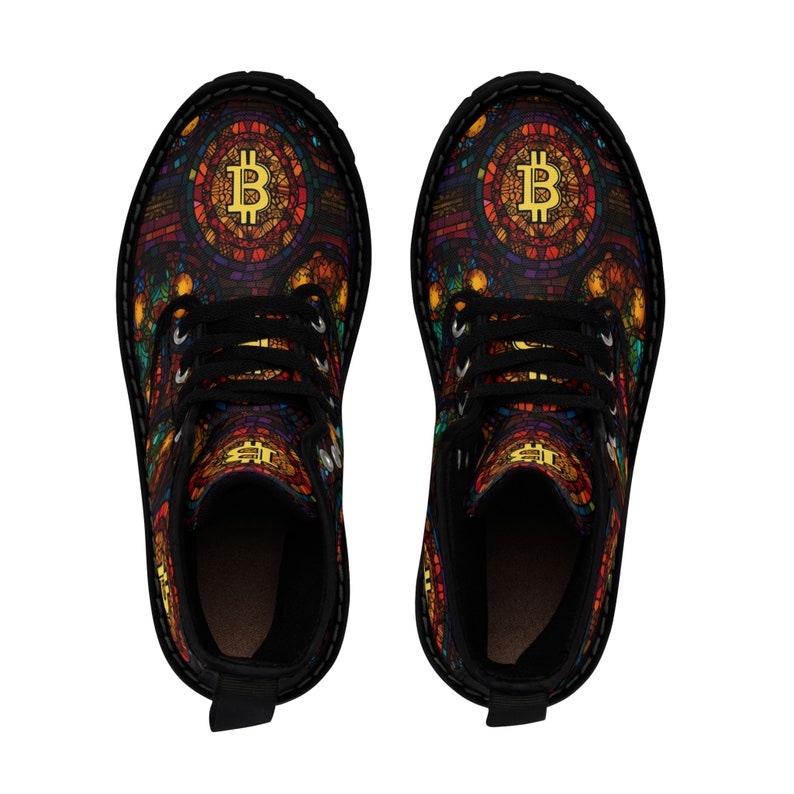 Women's Bitcoin Bankstompers the Cult of Bitcoin Work Boots Dress