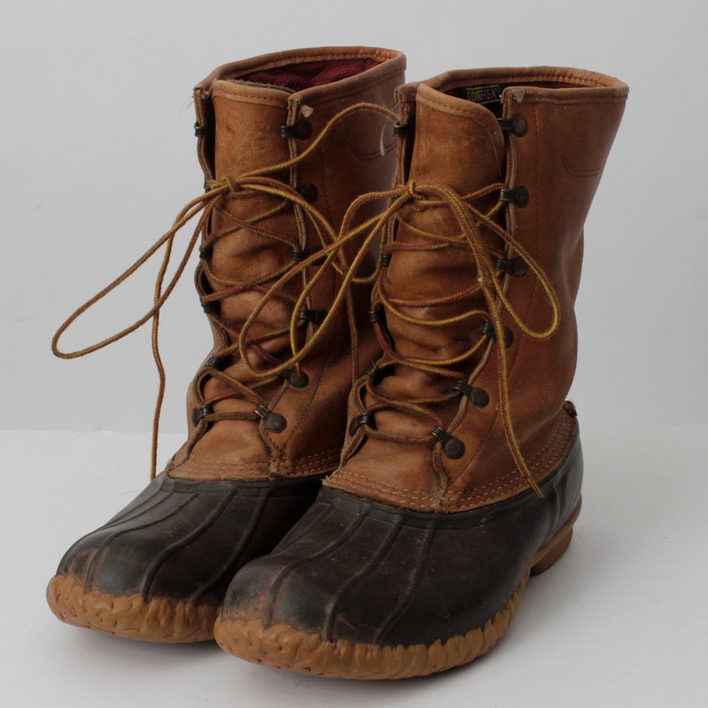 Men's Vintage LL Bean Boots Leather Duck 12 US Retro UK