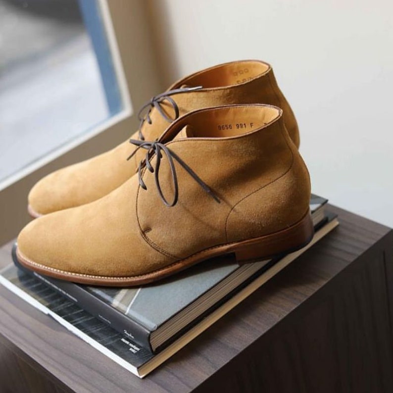 Men's Handmade Genuine Suede Leather Chukka Boots