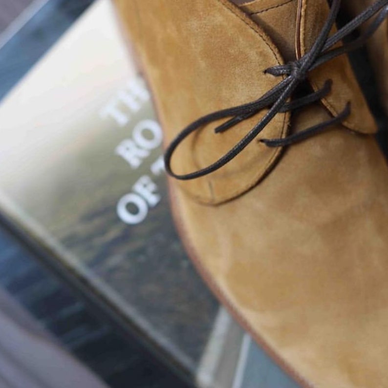 Men's Handmade Genuine Suede Leather Chukka Boots