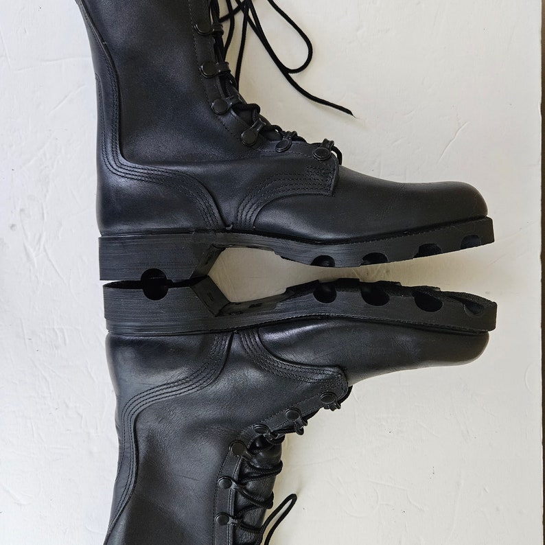 Men's R O Search Vintage Military Combat Boot Black Leather