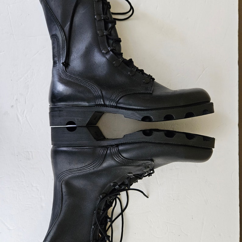 Men's R O Search Vintage Military Combat Boot Black Leather